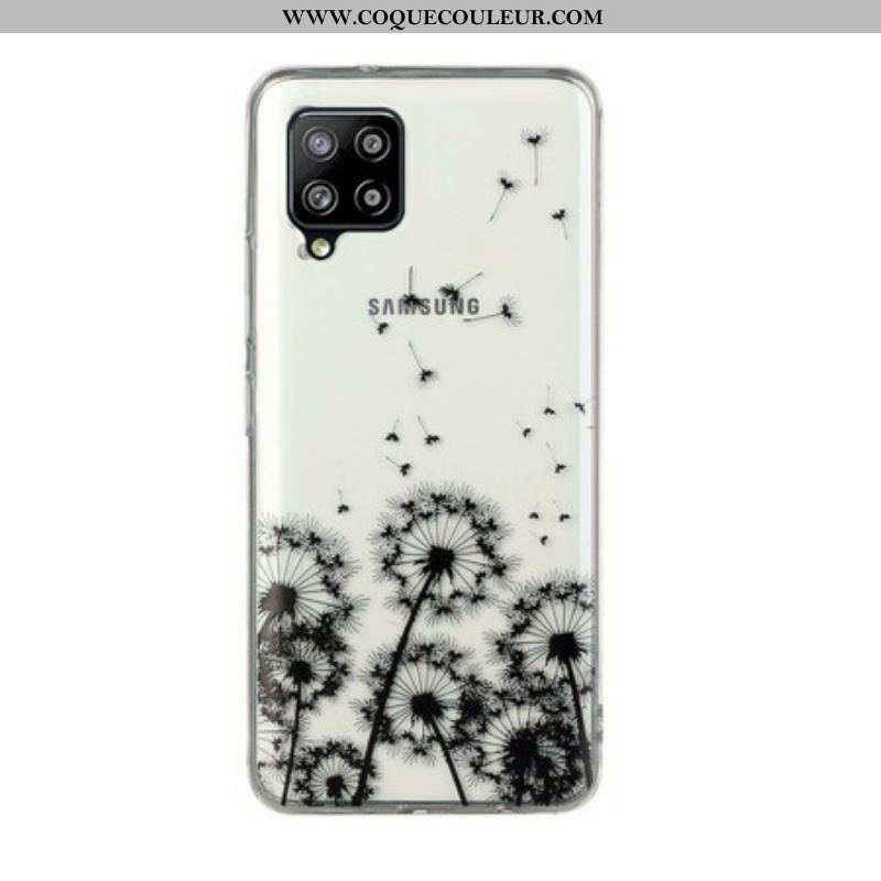 Coque Samsung Galaxy A12 / M12  Transparente Pissenlits Noirs
