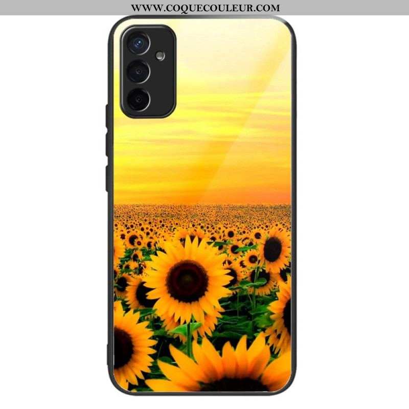 Coque Samsung Galaxy M13 Verre Trempé Variation Tournesols