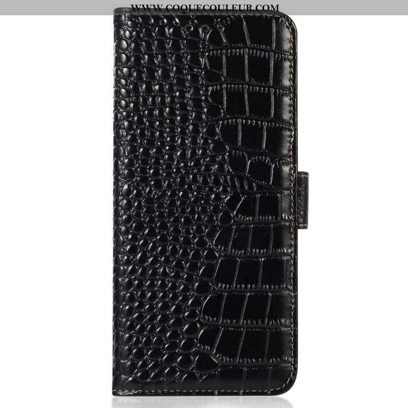 Housse Samsung Galaxy M13 Style Crocodile RFID