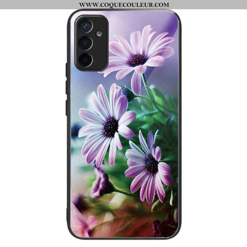 Coque Samsung Galaxy M13 Verre Trempé Fleurs