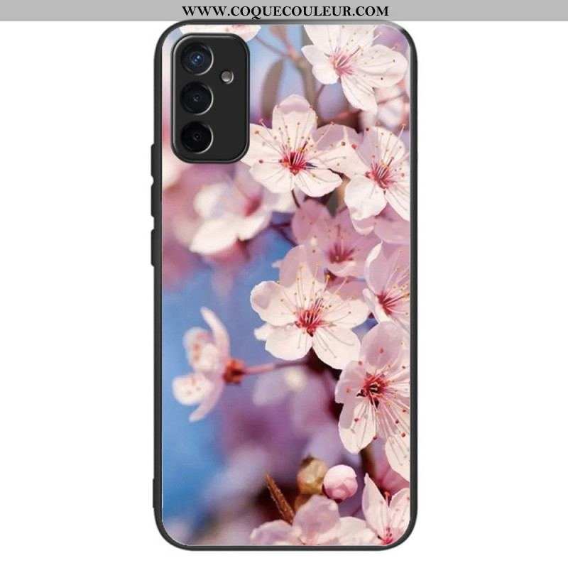 Coque Samsung Galaxy M13 Verre Trempé Fleurs