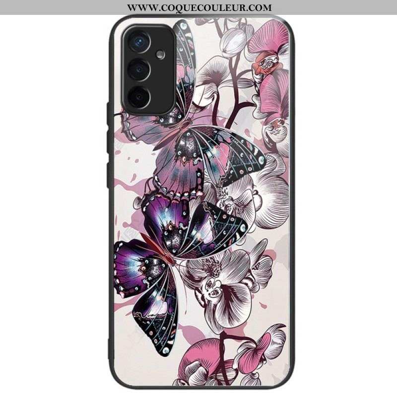 Coque Samsung Galaxy M13 Verre Trempé Variation Papillons