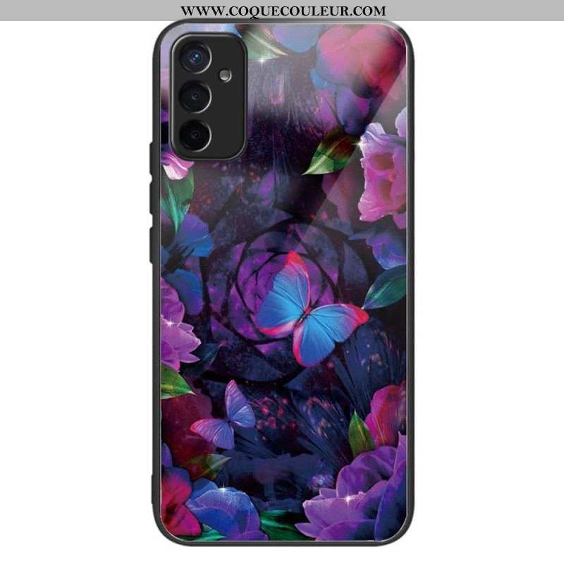 Coque Samsung Galaxy M13 Verre Trempé Variation Papillons