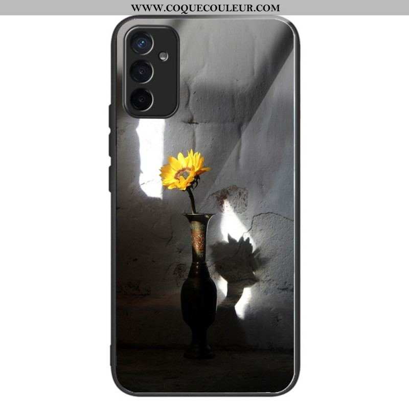 Coque Samsung Galaxy M13 Verre Trempé Fleurs de Soleil