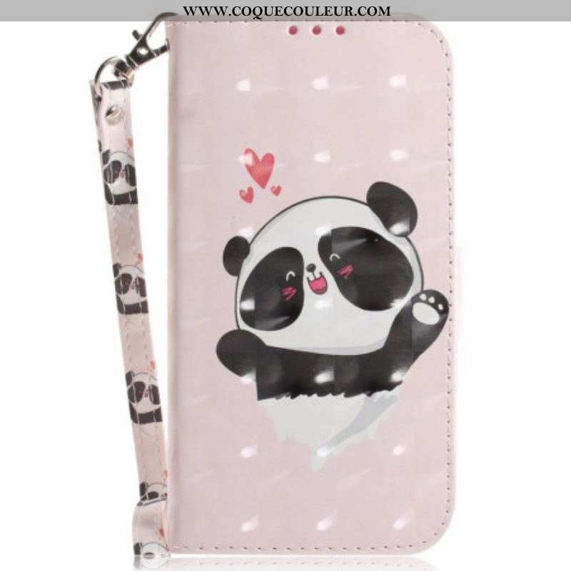 Housse Samsung Galaxy M13 Love Panda avec Lanière