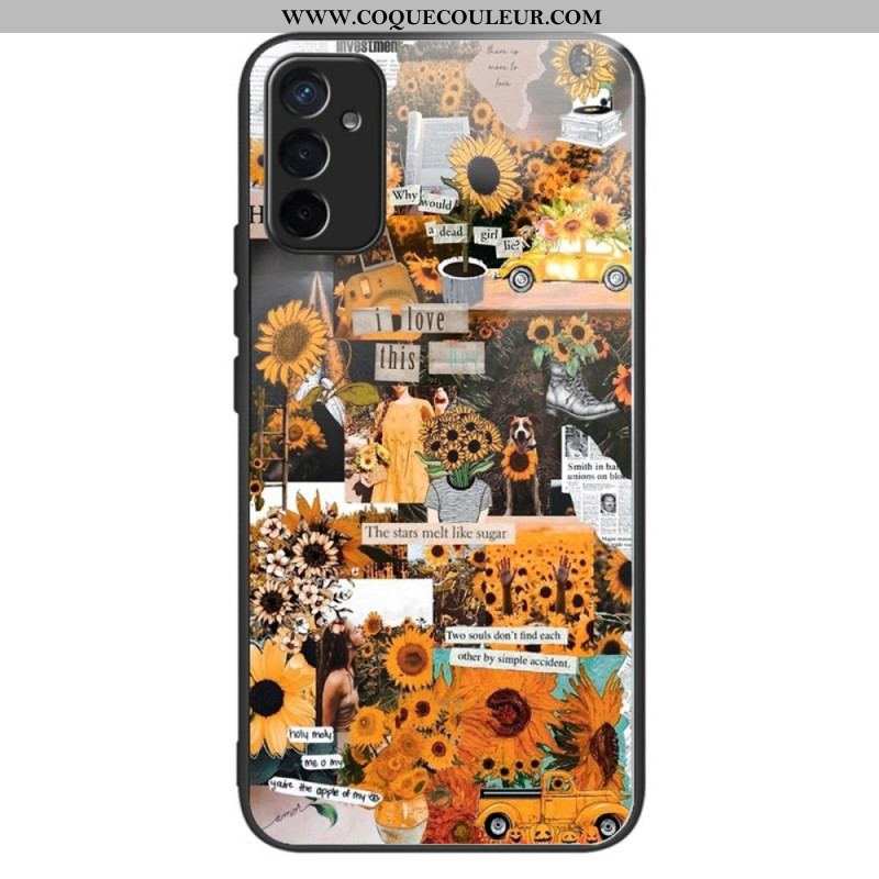 Coque Samsung Galaxy M13 Verre Trempé Tournesols