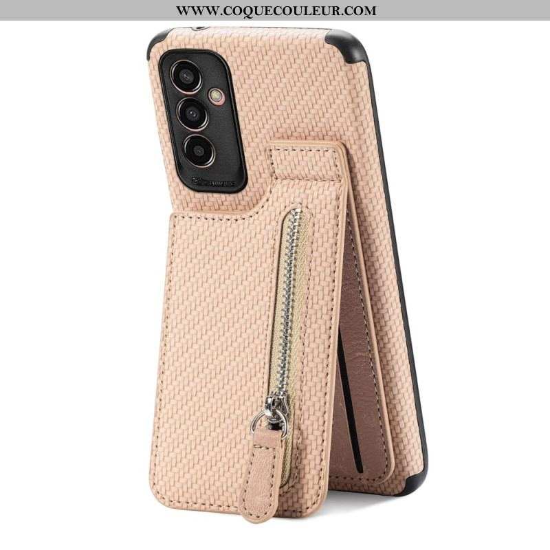 Coque Samsung Galaxy M13 Fibre Carbone Porte-Cartes Support