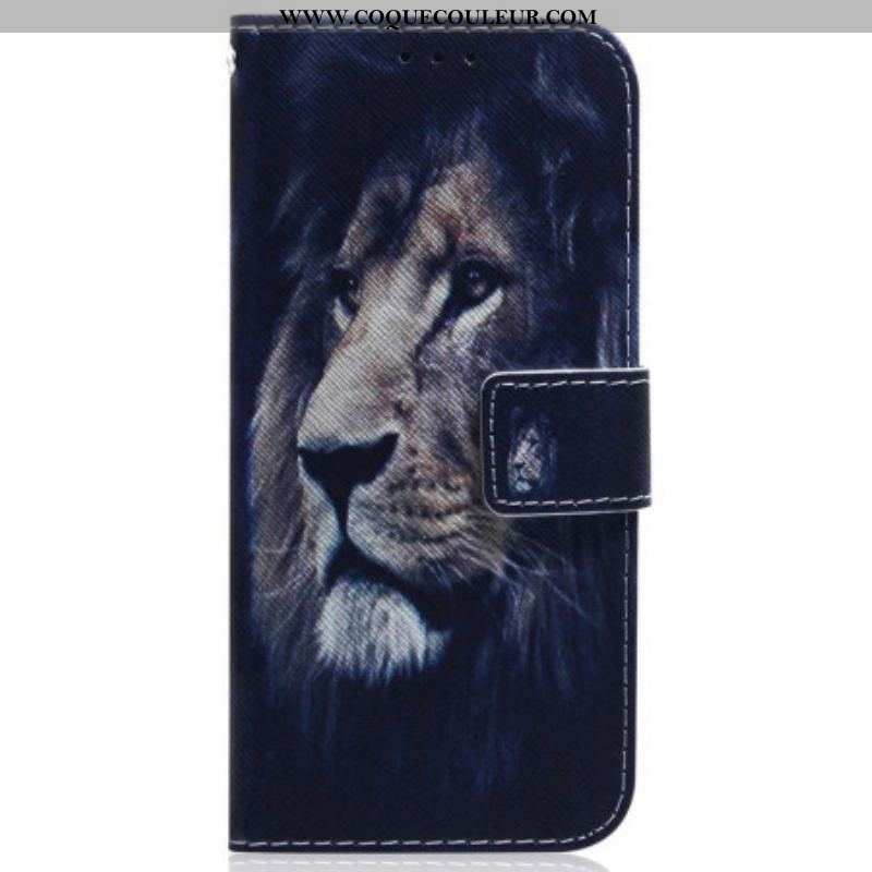 Housse Samsung Galaxy M13 Lion à Lanière