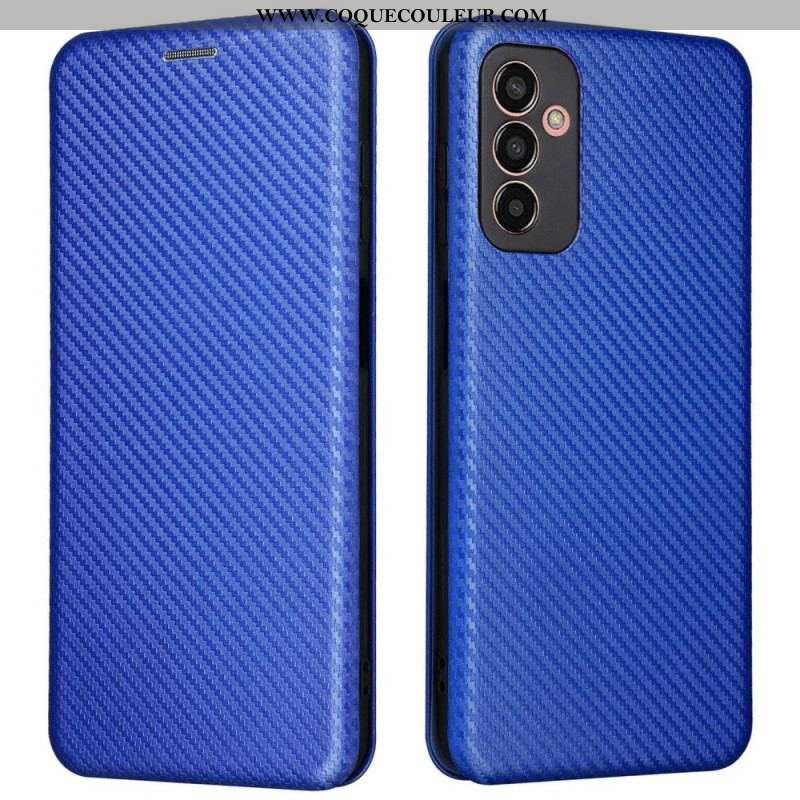 Flip Cover Samsung Galaxy M13 Fibre Carbone