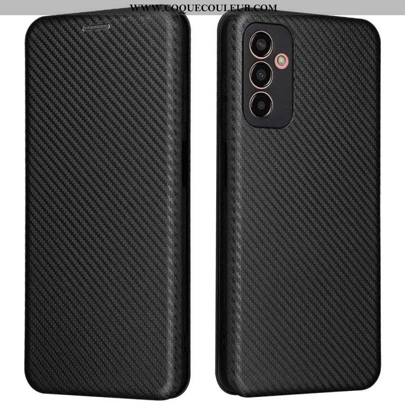 Flip Cover Samsung Galaxy M13 Fibre Carbone