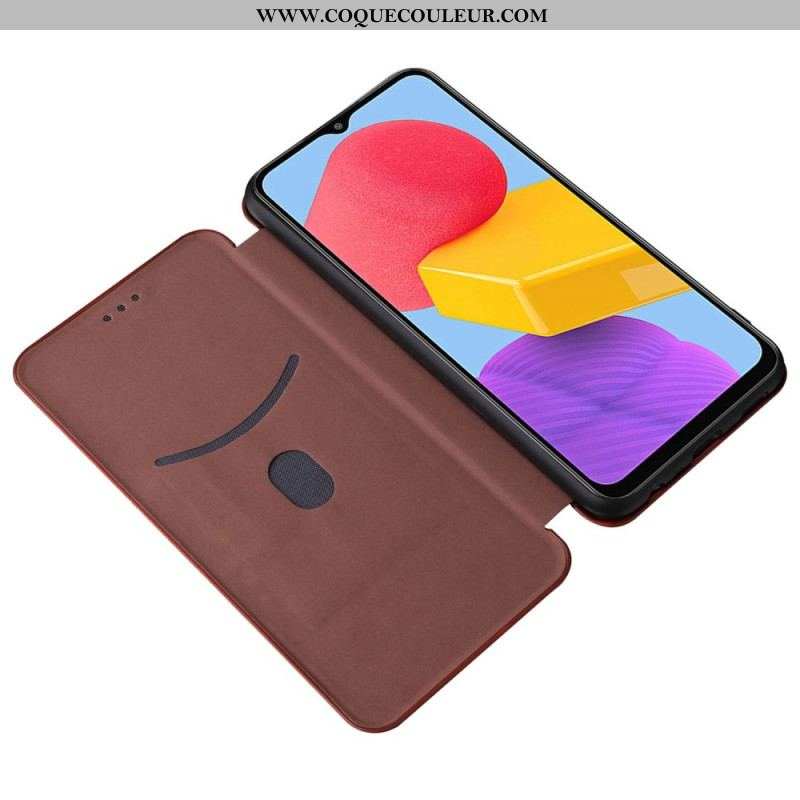 Flip Cover Samsung Galaxy M13 Fibre Carbone