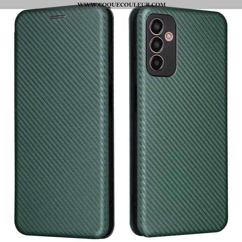 Flip Cover Samsung Galaxy M13 Fibre Carbone