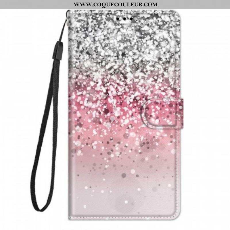 Housse Samsung Galaxy M23 5G Paillettes avec Lanière