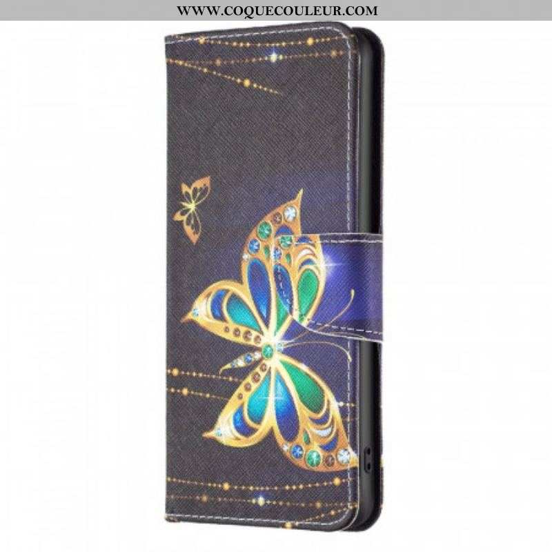 Housse Samsung Galaxy M23 5G Papillon Doré