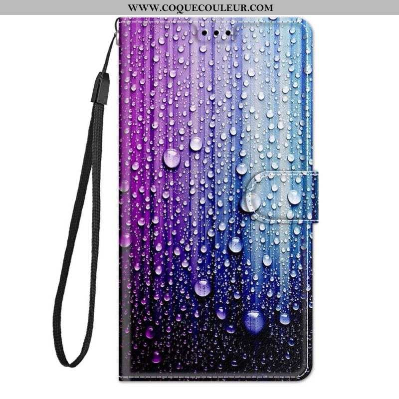 Housse Samsung Galaxy M23 5G Gouttes d'Eau avec Lanière