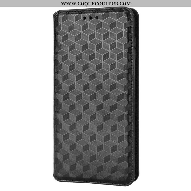 Flip Cover Samsung Galaxy M23 Effet Cuir Cubes 3D