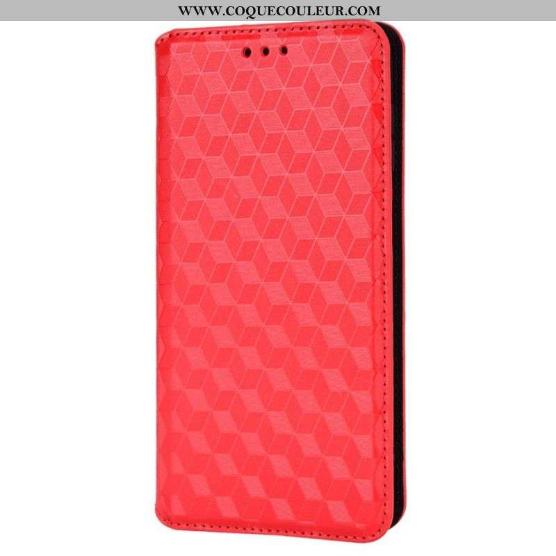 Flip Cover Samsung Galaxy M23 Effet Cuir Cubes 3D