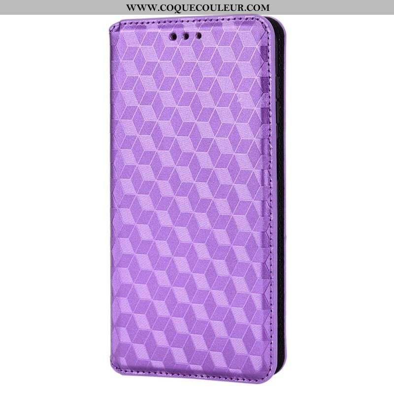 Flip Cover Samsung Galaxy M23 Effet Cuir Cubes 3D