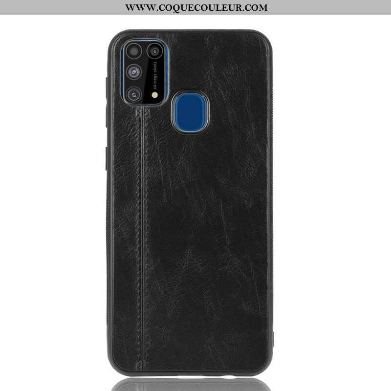 Coque Samsung Galaxy M31 Effet Cuir Couture