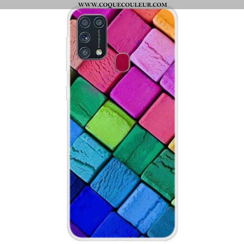 Coque Samsung Galaxy M31 Cubes Colorés