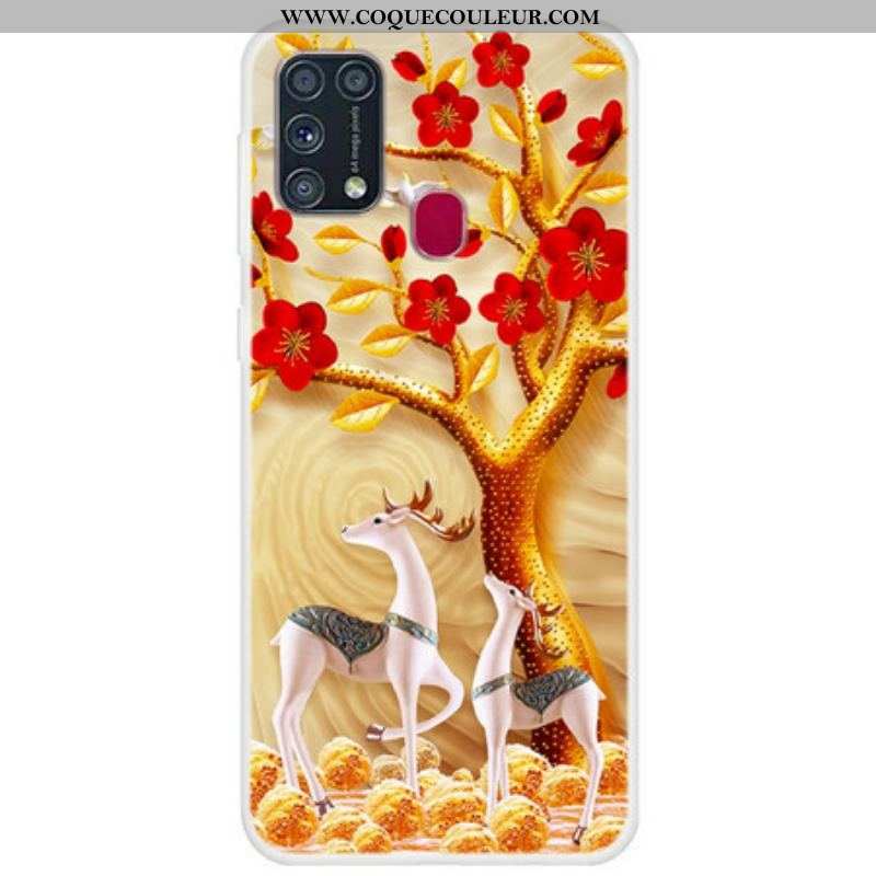 Coque Samsung Galaxy M31 Arbre Doré