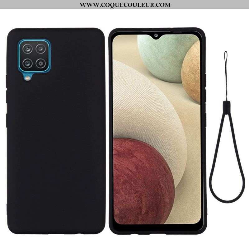 Coque Samsung Galaxy M32 Silicone Liquide avec Lanière