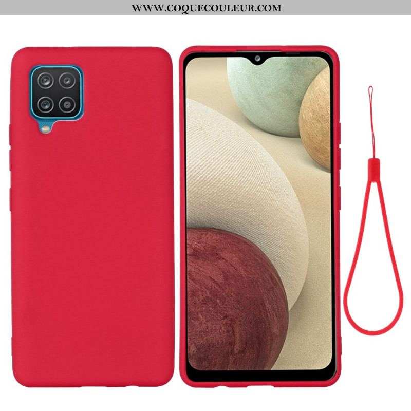 Coque Samsung Galaxy M32 Silicone Liquide avec Lanière