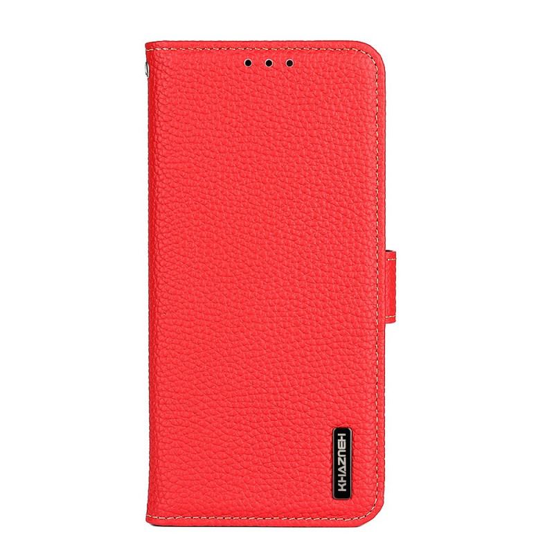 Housse Samsung Galaxy M32 Véritable Cuir Litchi KHAZNEH RFID