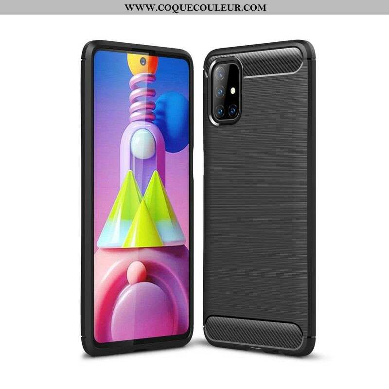 Coque Samsung Galaxy M51 Fibre Carbone Brossée