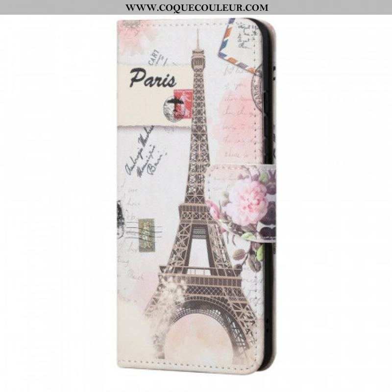 Housse Samsung Galaxy M52 5G Tour Eiffel Retro