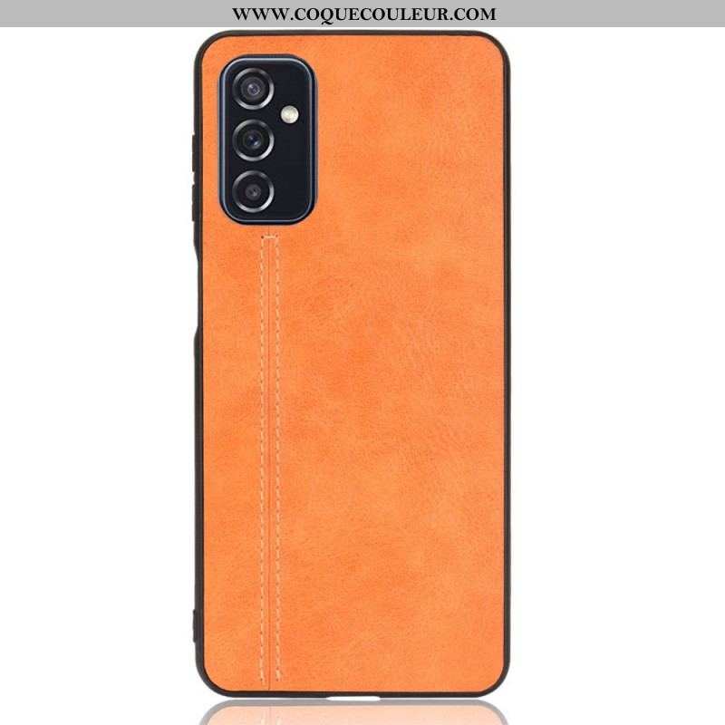 Coque Samsung Galaxy M52 5G Simili Cuir à Liseré