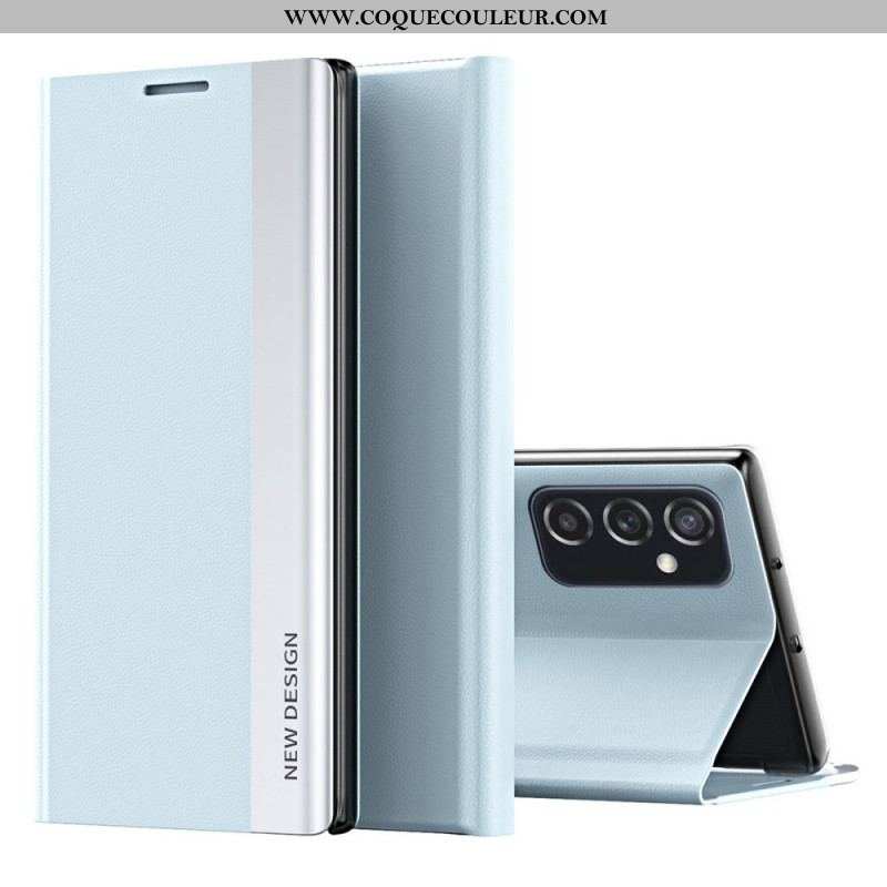 Flip Cover Samsung Galaxy M52 5G Simili Cuir Litchi Fermoir Magnétique