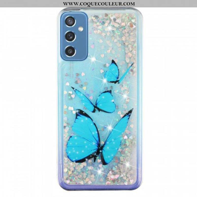 Coque Samsung Galaxy M52 5G Papillon Saphir