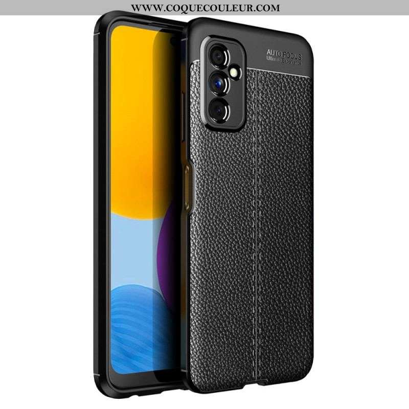 Coque Samsung Galaxy M52 5G Effet Cuir Litchi Double Line