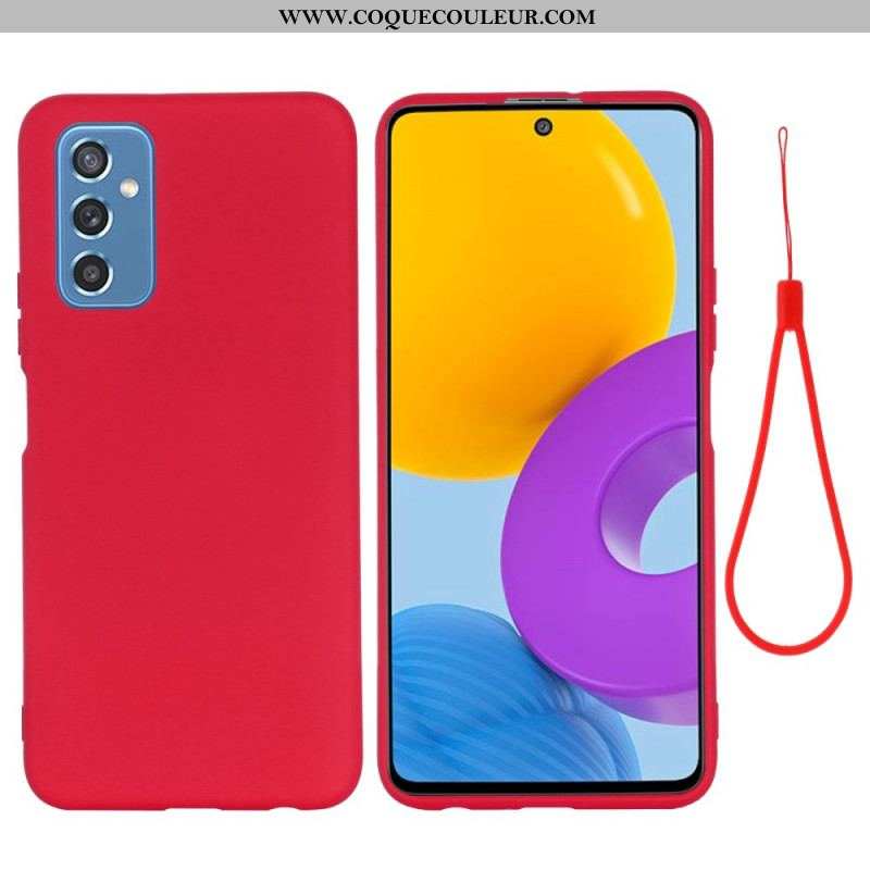 Coque Samsung Galaxy M52 5G Silicone Liquide à Lanière