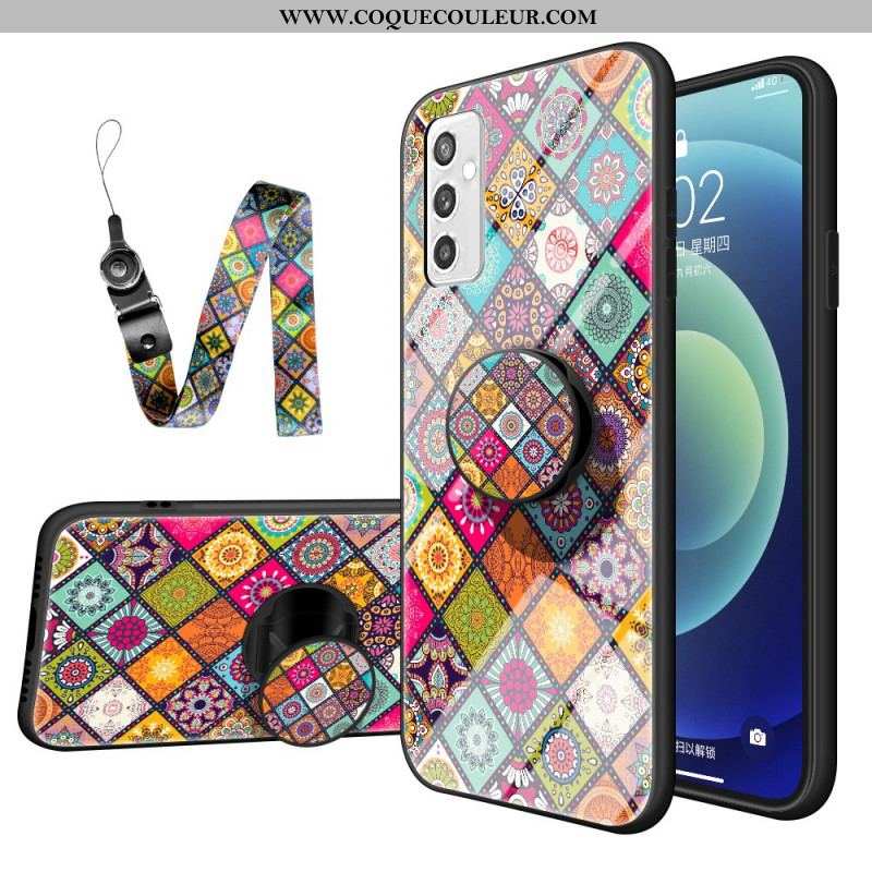 Coque Samsung Galaxy M52 Tapisserie Orientale à Lanière