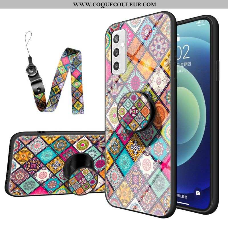 Coque Samsung Galaxy M52 Tapisserie Orientale à Lanière