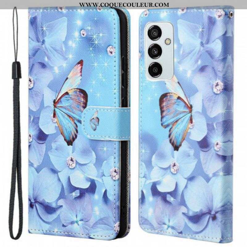 Housse Samsung Galaxy M53 5G Papillons à Lanière