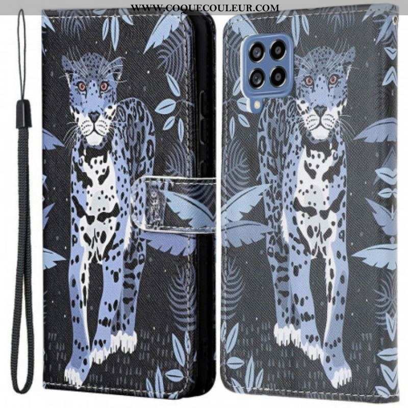 Housse Samsung Galaxy M53 5G Leopard à Lanière