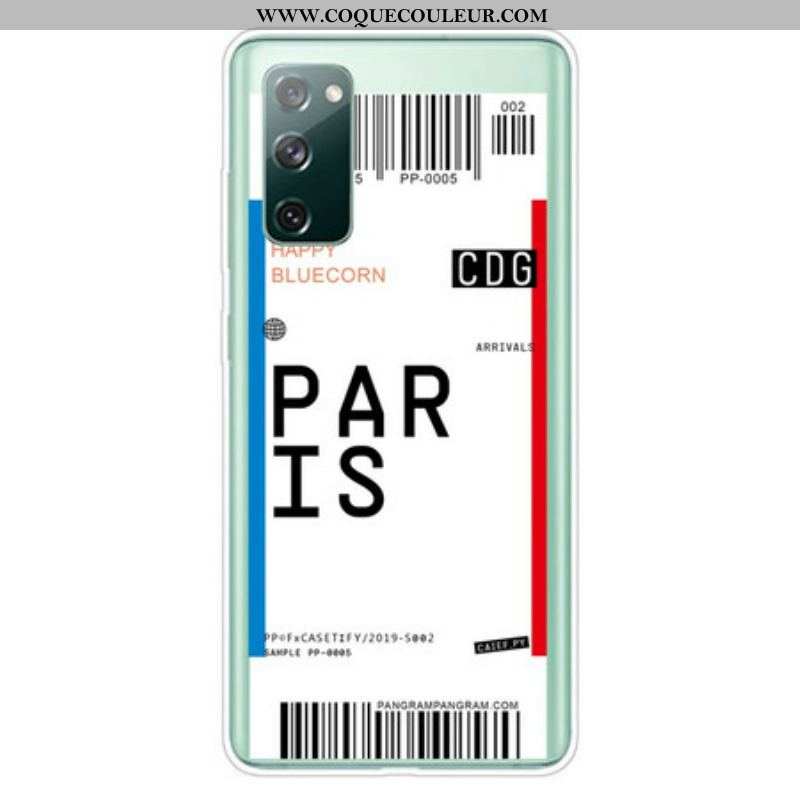 Coque Samsung Galaxy S20 FE Boarding Pass to Paris