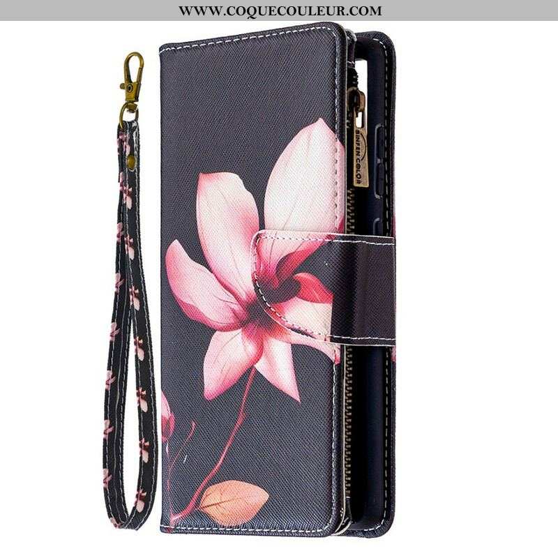 Housse Samsung Galaxy S20 FE Poche Zippée Fleur