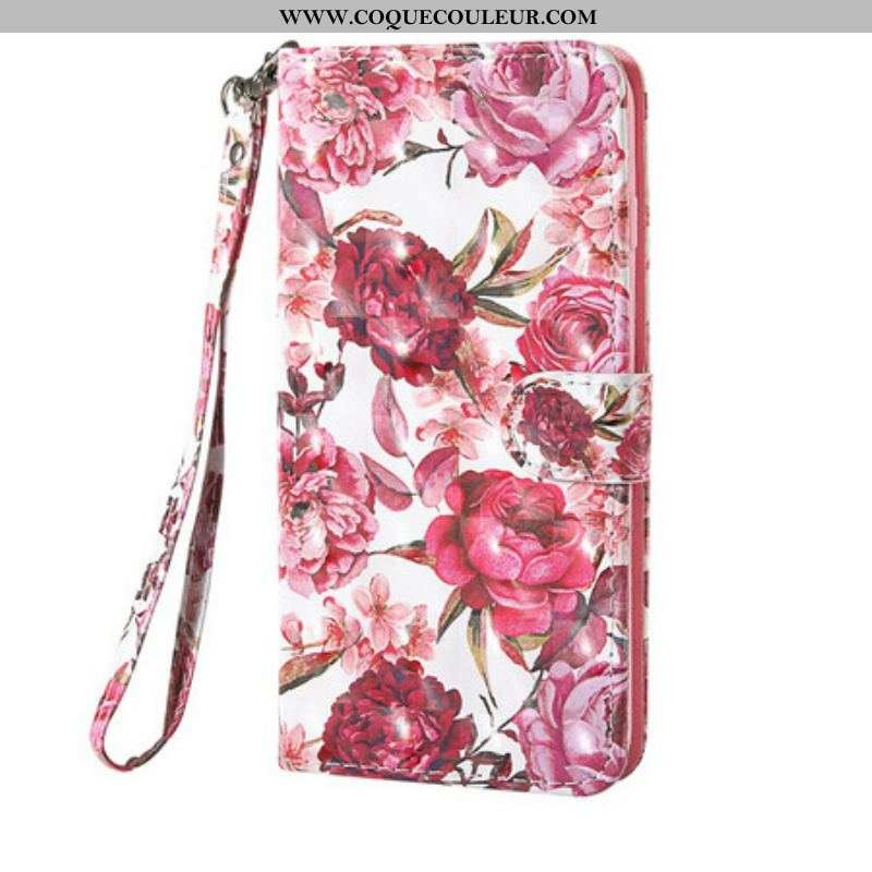 Housse Samsung Galaxy S20 FE Light Spot Roses avec Lanière