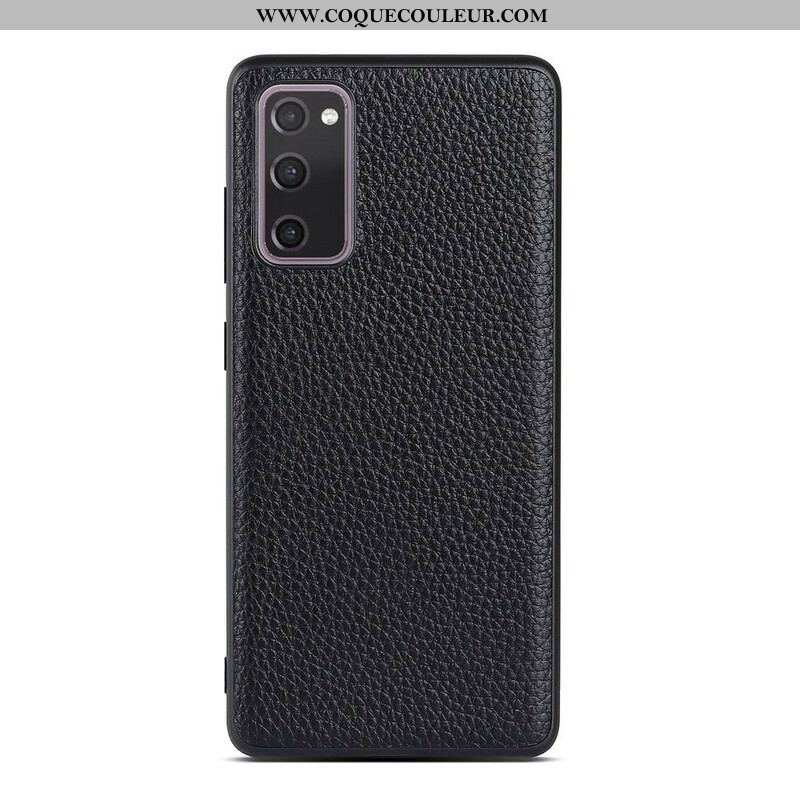 Coque Samsung Galaxy S20 FE Véritable Cuir Litchi