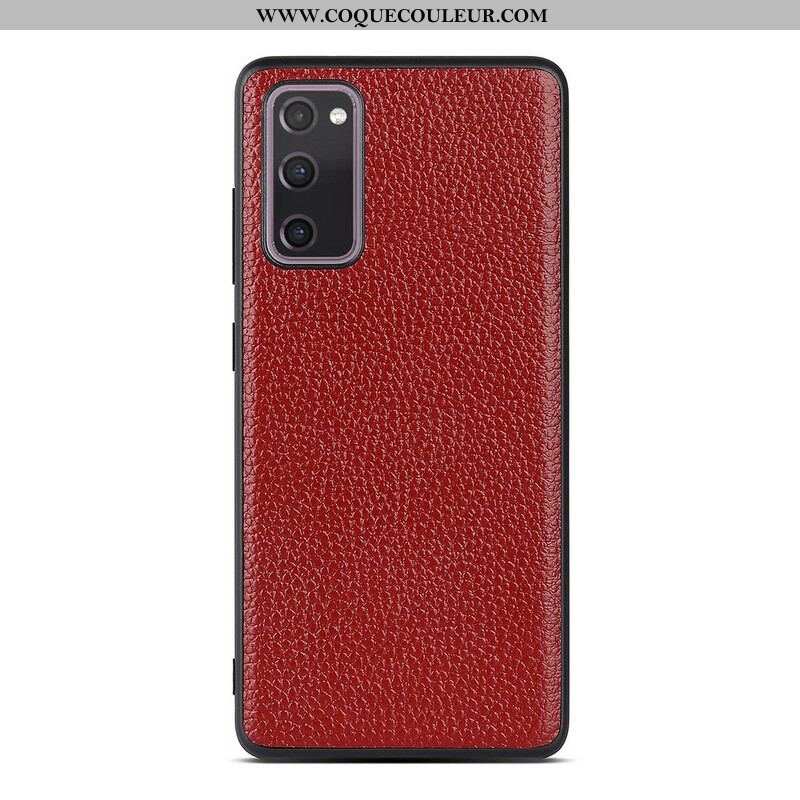 Coque Samsung Galaxy S20 FE Véritable Cuir Litchi