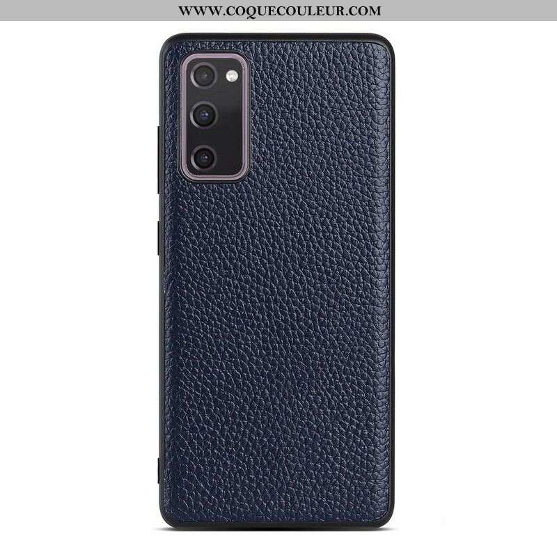 Coque Samsung Galaxy S20 FE Véritable Cuir Litchi