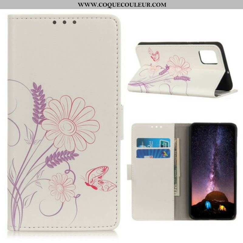 Housse Samsung Galaxy S20 FE Dessin Papillons et Fleurs