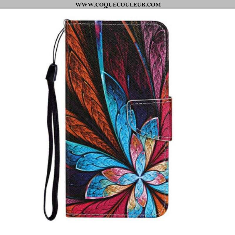 Housse Samsung Galaxy S20 FE Feuilles Colorées avec Lanière