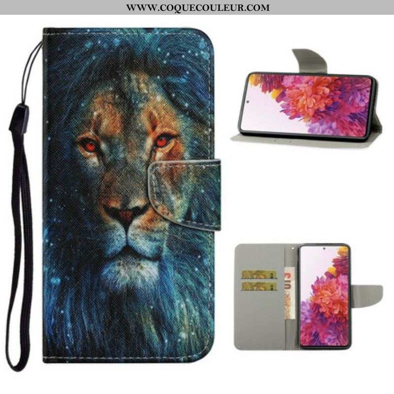 Housse Samsung Galaxy S20 FE Lion avec Lanière