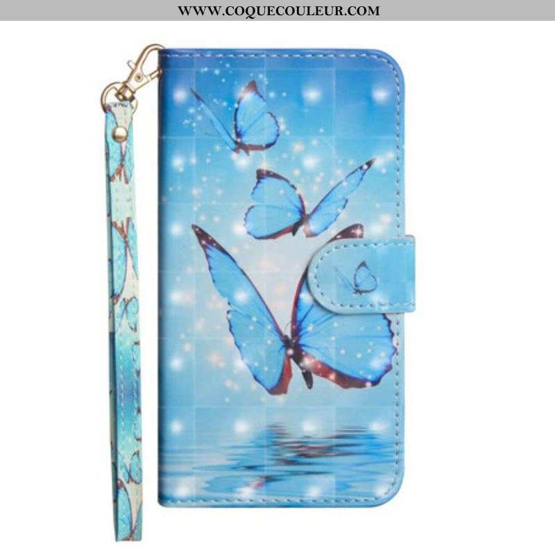 Housse Samsung Galaxy S20 FE Papillons Bleus Volants