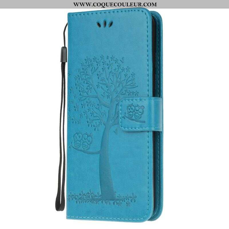 Housse Samsung Galaxy S20 FE Arbre et Hiboux à Lanière